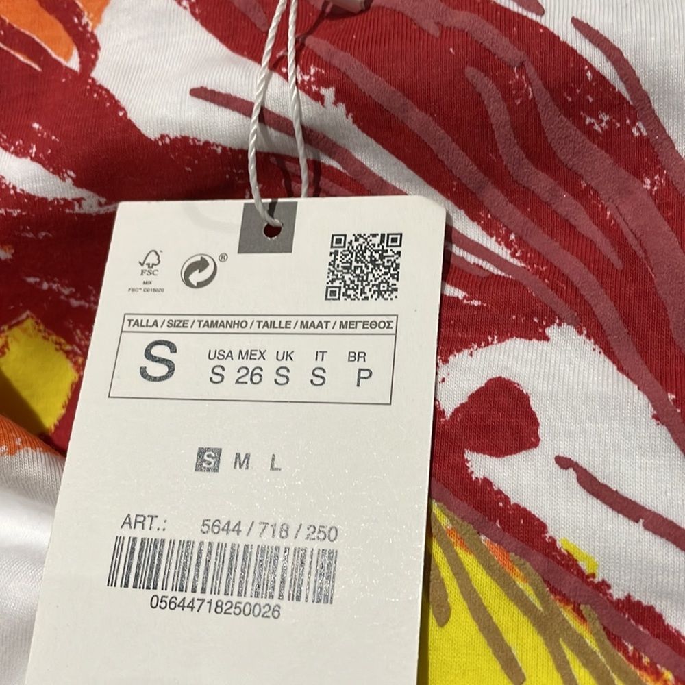 NWT ZARA COLORFUL PRINTED T SHIRT SMALL - Picture 5 of 6